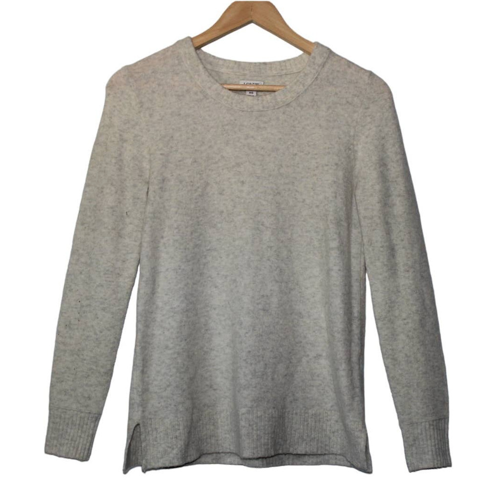 Women's J. Crew Light Gray Pullover Long Sleeve Crew Neck Sweater Top Size XS